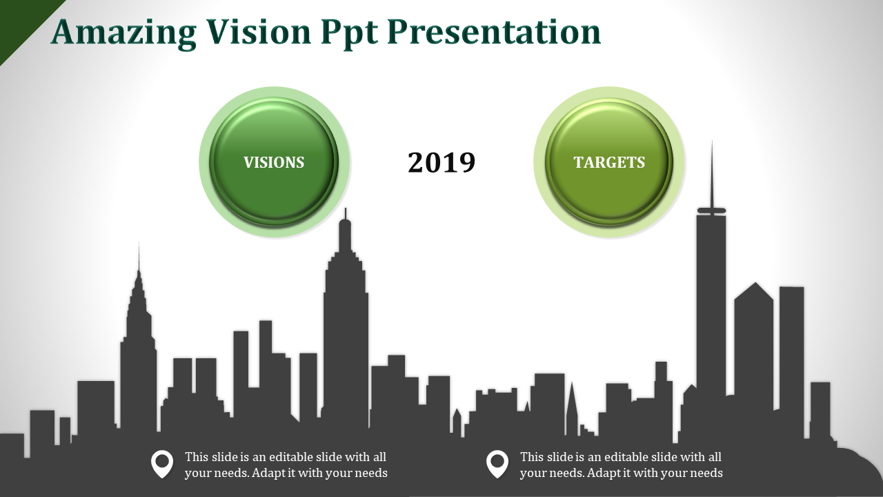 Attractive Vision PPT Presentation Slide Template Design